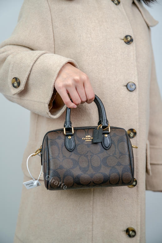 COACH蔻驰 棕色老花Mini波士顿包单肩斜挎手提包 CH469 #美国直邮 商品图3