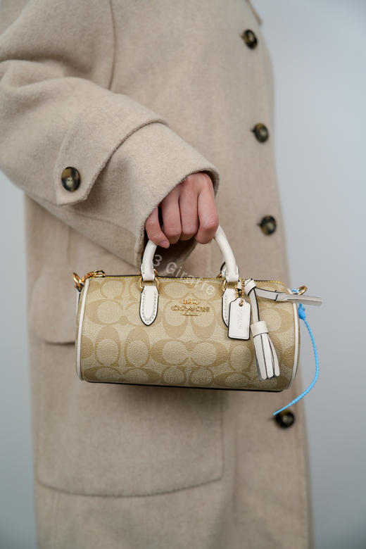 COACH/蔻驰女士经典老花拼色单间手提斜挎笔筒包 CK698 #美国直邮 商品图5