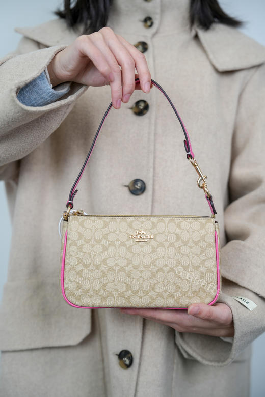 COACH蔻驰 卡其色老花马鞍包单肩腋下手提包 女款CE698 #美国直邮 商品图3