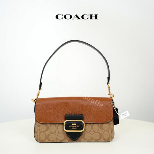 COACH蔻驰 女士小方包单肩斜挎包 棕拼老花 CL462 #美国直邮 商品图0