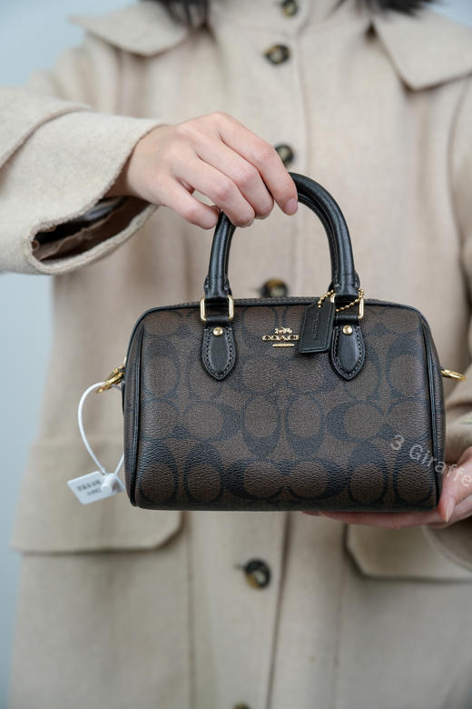 COACH蔻驰 棕色老花Mini波士顿包单肩斜挎手提包 CH469 #美国直邮 商品图4