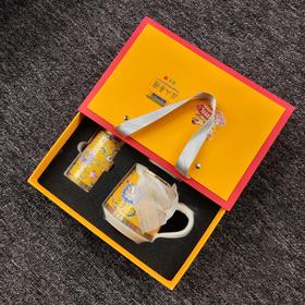 承德避暑山庄珍藏版珐琅彩羊脂玉瓷办公杯组礼盒