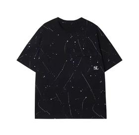 2426961新款印花满天星空短袖文艺男女情侣上衣时尚百搭潮流T恤