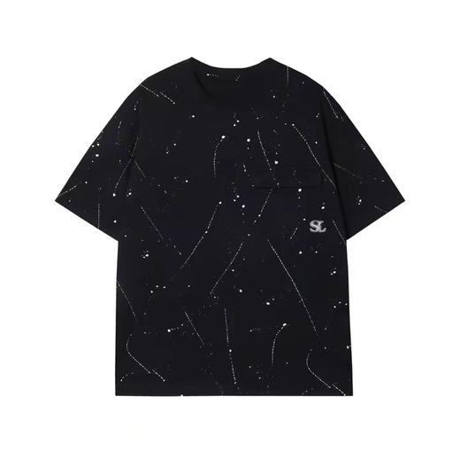 2426961新款印花满天星空短袖文艺男女情侣上衣时尚百搭潮流T恤 商品图0