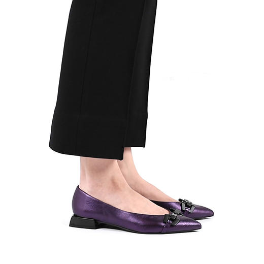 #限时特价#西班牙原产优雅舒适女款船鞋5703珠光紫 商品图11
