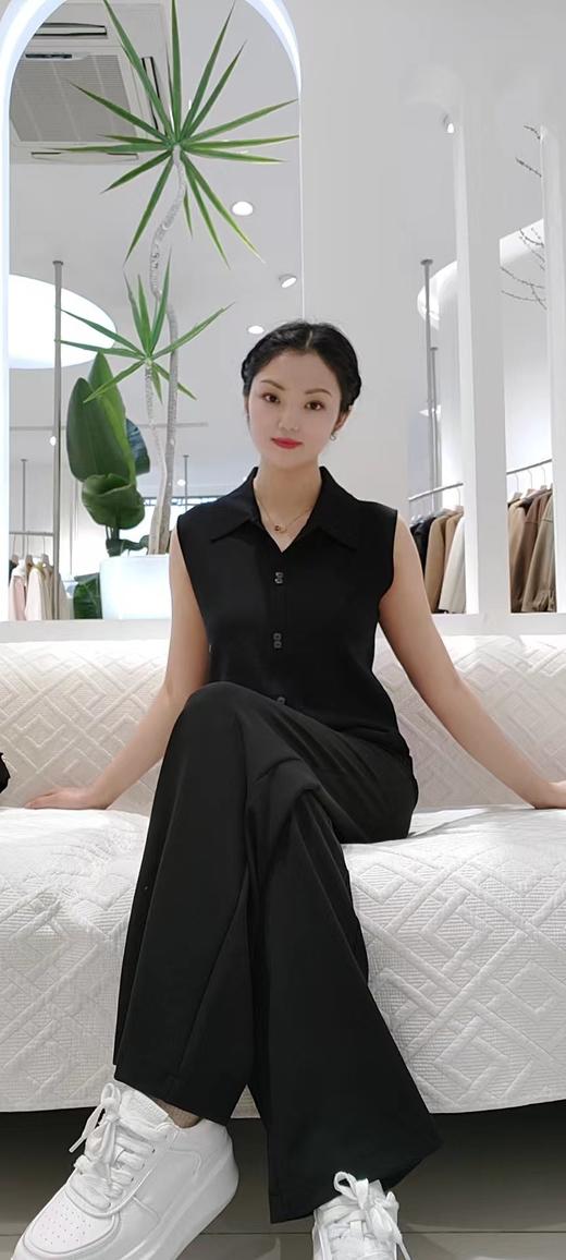 斯兰 衬衫领针织套头背心打底488819 商品图5