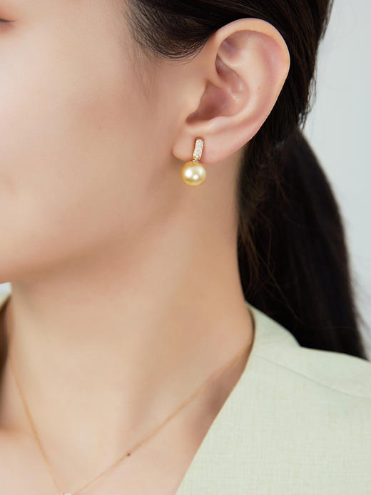 【黑科技】 耳夹黑科技挚雅 k黄-可拆卸珍珠耳夹（会员享试戴权益，定制后不支持7天无理由退换货） 商品图1