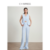 西嘉C+IMPRESS/西嘉静奢风醋酸后开衩假两件马甲MJ2401073 商品缩略图1