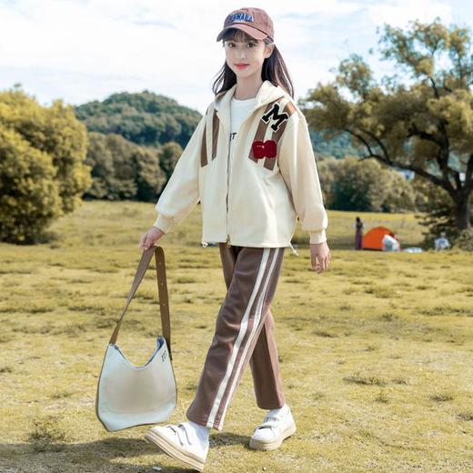 女童春装运动套装2024新款时尚中大童春季休闲开衫卫衣休闲两件套 商品图2