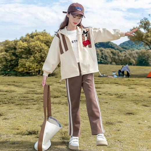 女童春装运动套装2024新款时尚中大童春季休闲开衫卫衣休闲两件套 商品图3