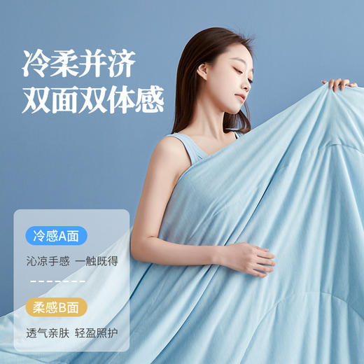 夏季【冷柔并济，冷感夏被凉冰丝空调被】双面双体感冰感被单 可水洗夏凉被 商品图0