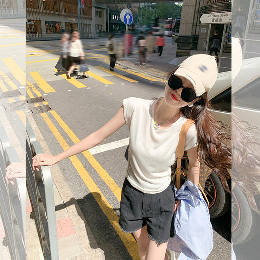 <曾小咸推荐>【百搭策略】4色针织T恤 商品图2