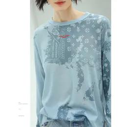 COCOBELLA设计感印花长袖T恤早春宽松休闲舒适亲肤针织衫TS100TS100 商品图4