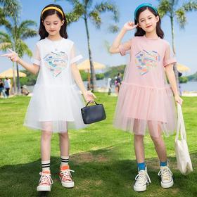童装女童连衣裙夏装2024新款中大童儿童裙子夏季洋气小女孩公主裙