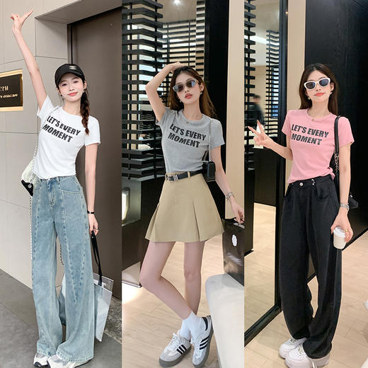 <曾小咸推荐>【衣橱tee不嫌多】三色字母T恤 商品图1