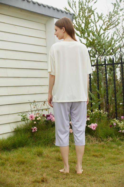 【满2件/99元】【秀黛】女圆领休闲小熊短袖套装女士夏季短袖睡衣家居服L2551043T【门店同款】【如遇缺货自动退款，介意勿拍】 商品图6