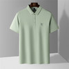 【含桑蚕丝】罗蒙男士珠片绣花polo衫男短袖夏季运动t恤男短袖t恤男 商品缩略图1