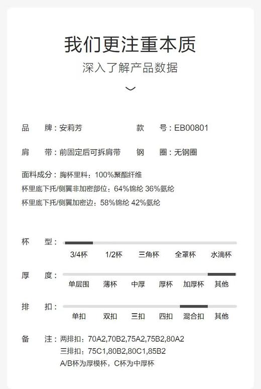 5F 安莉芳繁花系列性感蕾丝无钢圈小胸聚拢文胸 商品图4