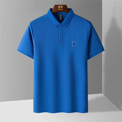 【含桑蚕丝】罗蒙男士珠片绣花polo衫男短袖夏季运动t恤男短袖t恤男 商品图5