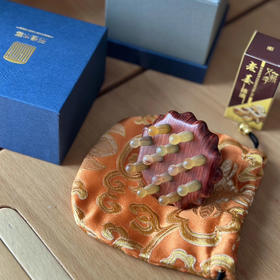 【奕虹精选】常州非遗梳篦邢粮木艺紫檀木材质+绵羊角 经络按摩木梳 养发头疗