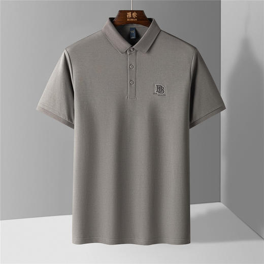 【含桑蚕丝】罗蒙男士珠片绣花polo衫男短袖夏季运动t恤男短袖t恤男 商品图7