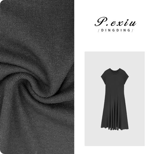 03-3潘依绣丁丁宠粉PanYiXiu/潘依绣100%棉拼接褶皱设计气质中长款连衣裙 SH98815 商品图0