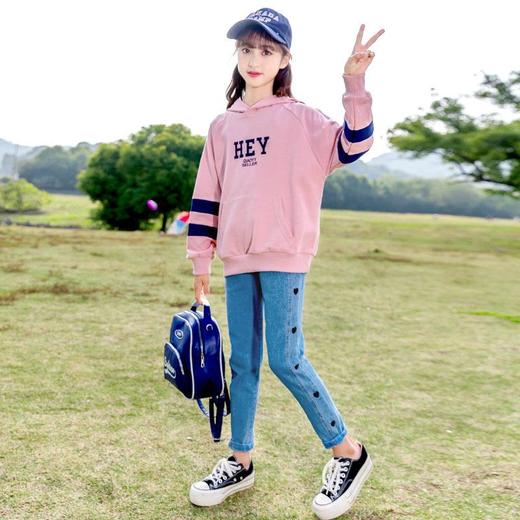 春秋装女童卫衣2024新款秋装洋气韩版连帽衫上衣中大童儿童宽松潮 商品图2