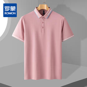 【含桑蚕丝】罗蒙男士夏季商务休闲男polo衫百搭男士t恤短袖polo衫