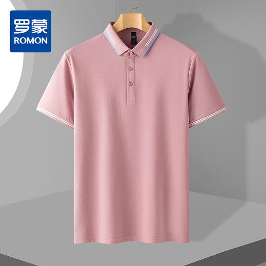 【含桑蚕丝】罗蒙男士夏季商务休闲男polo衫百搭男士t恤短袖polo衫 商品图0