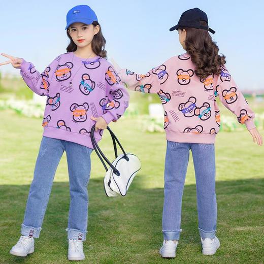 女童春装卫衣2024新款洋气韩版中大儿童网红春秋打底衫上衣套装 商品图4