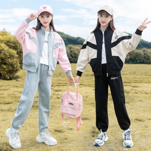 儿童装女童春装套装2024新款洋气中大童春秋款儿童休闲运动套装 商品图1