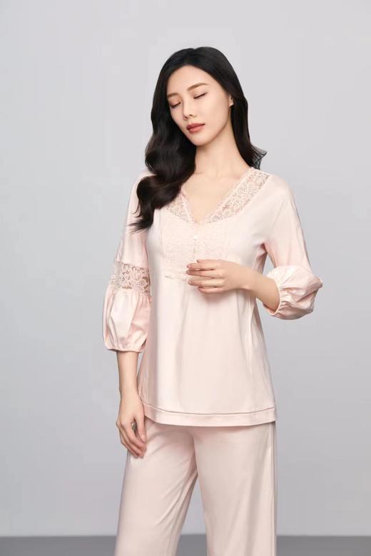 5F 安莉芳春夏丝光纯棉蕾丝宫廷风家居套装 商品图1