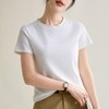 纯色正肩修身圆领棉短袖T恤女2024春夏新款气质内搭套头上衣 商品缩略图3