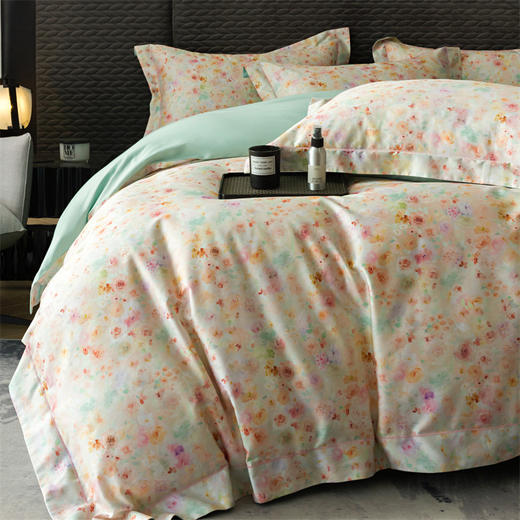 自然醒60支贡缎新疆长绒棉轻奢印花四件套居家床单被套纯棉套件床品KY 商品图6