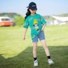 女童夏装套装2024新款短袖t恤涂鸦中大童宽松版型夏季中长款T 商品缩略图2