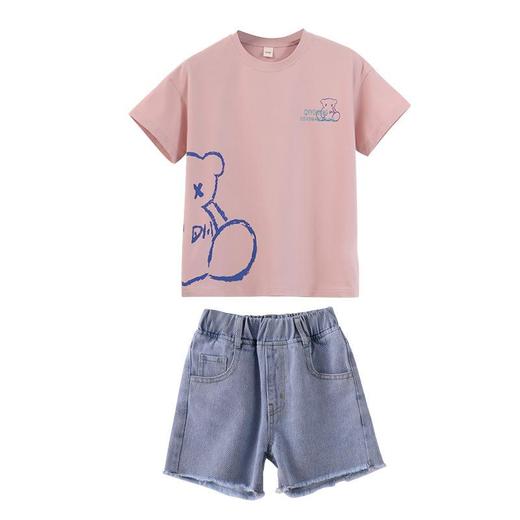 女童夏装新款2024新款洋气t恤中大童短裤夏款中大童时髦套装T 商品图4