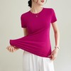 热辣美式修身圆领高弹短袖棉T恤女2024春夏新款纯色套头内搭上衣 商品缩略图0
