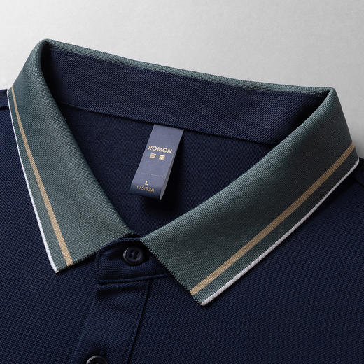 【含桑蚕丝】罗蒙夏季男士polo衫商务休闲百搭男士t恤短袖polo衫 商品图4
