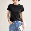 冰感纯色正肩修身圆领棉短袖T恤女2024春夏新款气质内搭套头上衣 商品缩略图3