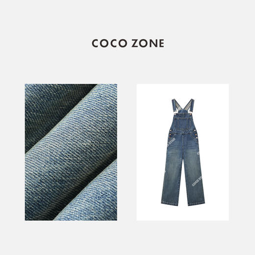 刘一一&COCO ZONE秋冬直筒背带裤设计感小众牛仔阔腿裤24C10079 商品图2
