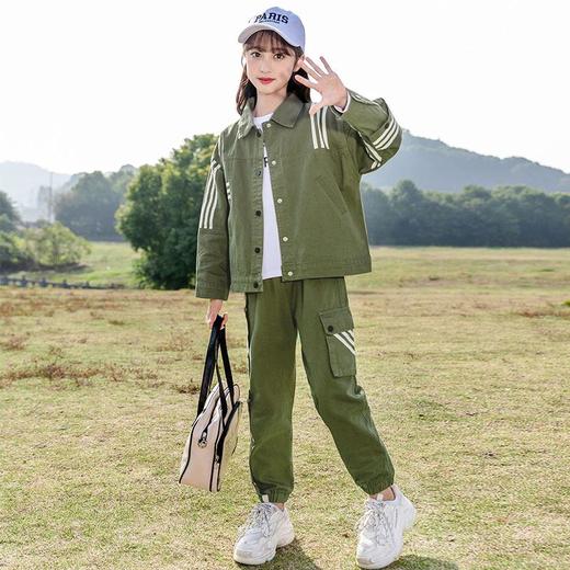 女童春秋套装2024新款炸街儿童工装运动休闲两件套中大童洋气春装 商品图2