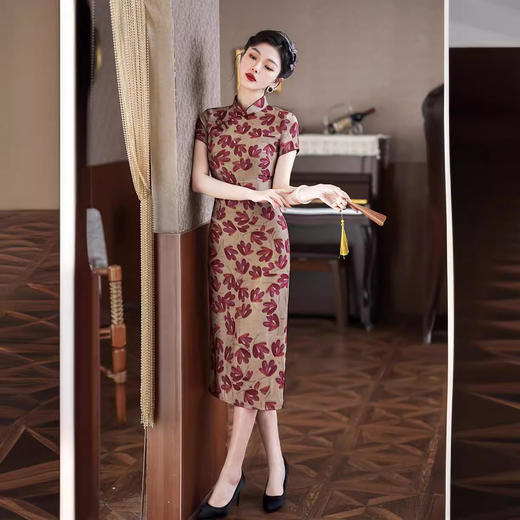 修身日常气质，中长款轻薄旗袍XL-24175 商品图4