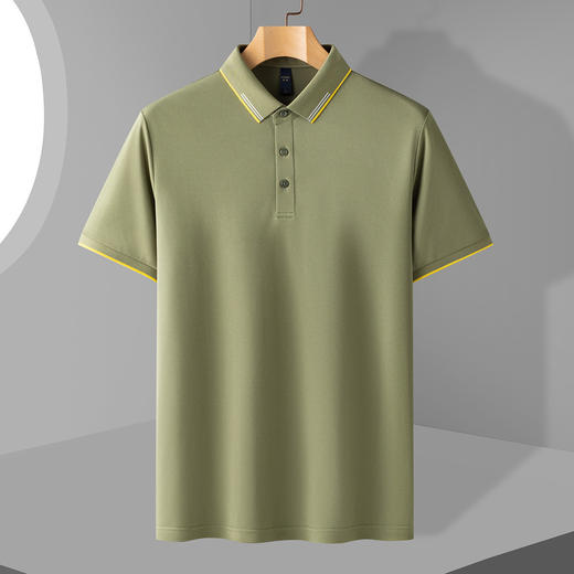 【撞色款】罗蒙男士提花领时尚polo衫男短袖男夏季薄款速干t恤男短袖 商品图3