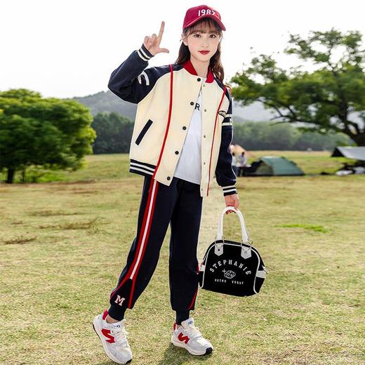 女童卫衣套装春秋2024新款中大童洋气休闲卫衣两件套女孩运动装潮 商品图3