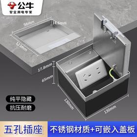 公牛 隐藏式不锈钢地插