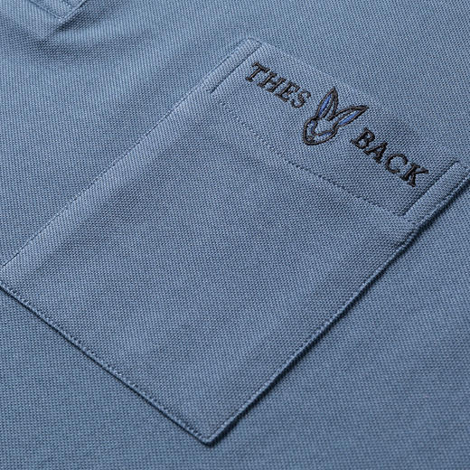 【含桑蚕丝】罗蒙男士刺绣口袋polo衫男短袖男夏季冰丝t恤男士短袖 商品图8