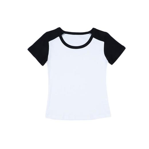 凉感螺纹撞色圆领修身棉T恤女2024春夏新款高弹内搭显瘦上衣 商品图4