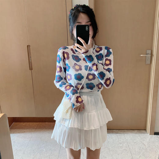 【冰丝网纱防晒打底衫女】2025夏季 长袖泫雅风同款t恤 内搭上衣潮 商品图13