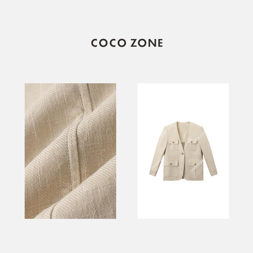  COCO ZONE2024高级感翻领多口袋西装外套小香风西服24C10327 商品图2