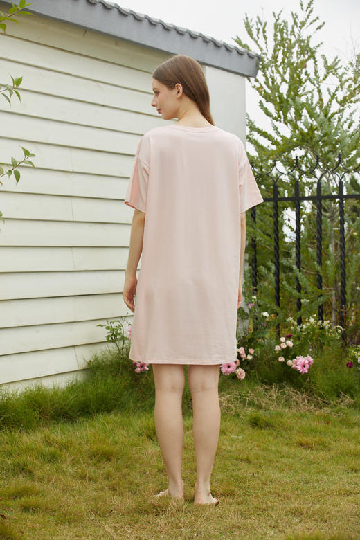 【满2件/99元】【秀黛】女圆领口袋花朵短袖裙女士夏季短袖睡裙L2551072T【门店同款】 商品图6